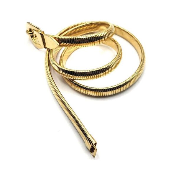 Vtg 1970s Acessocraft GoldTone Belt Omega Chain Buckle Clasp 36” Stretch